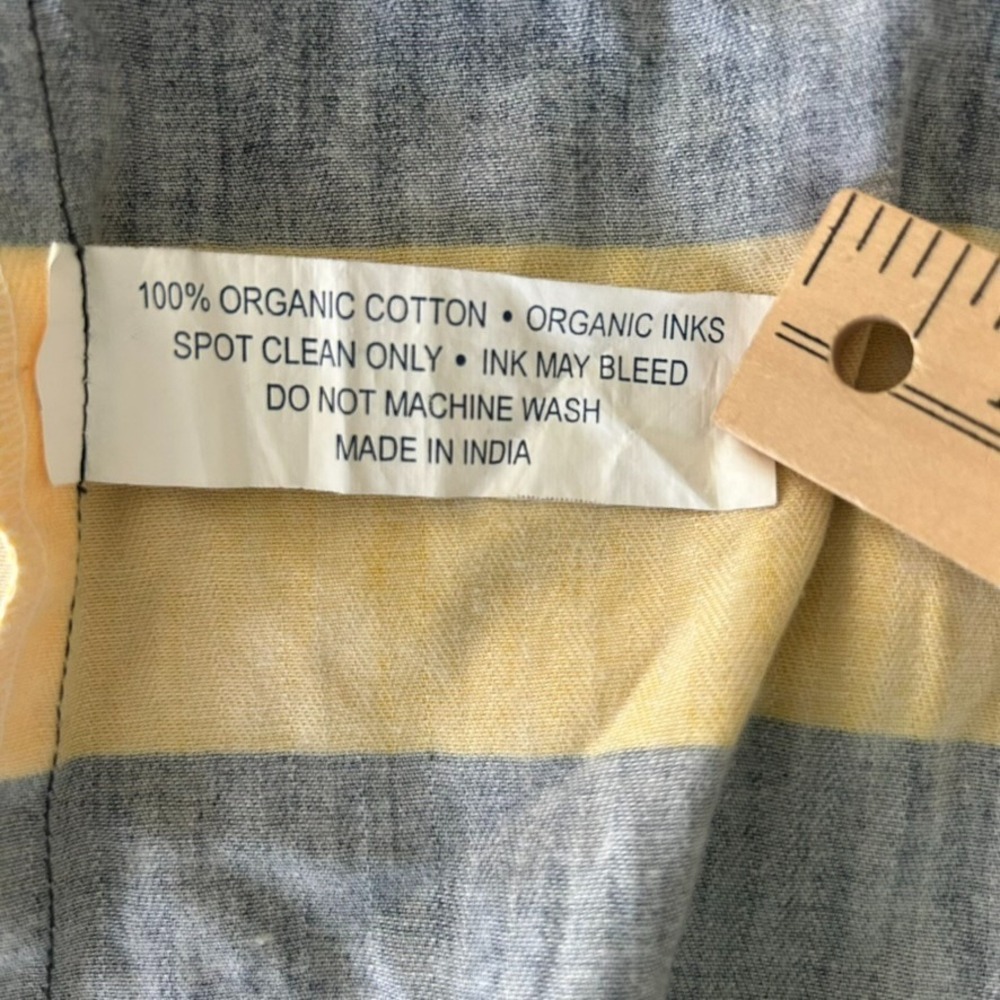 Vintage Rugby by Ralph Lauren Canvas Tote Bag Navy Yellow Stripes Logo - Picture 12 of 15